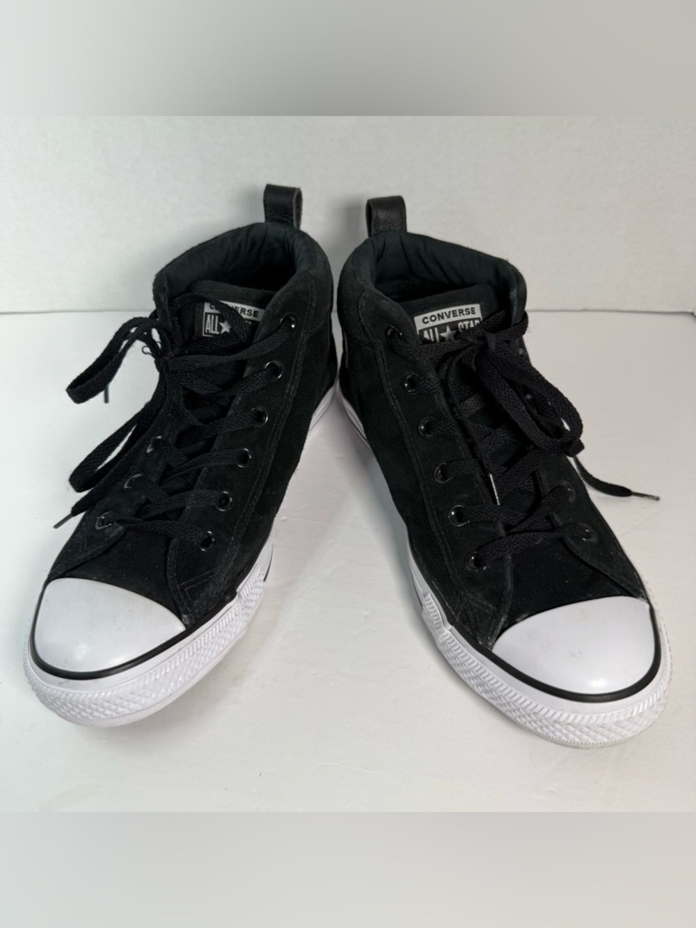 Converse Chuck Taylor All Star High Top Black Suede Shoes Men’s 8 Women’s 10
